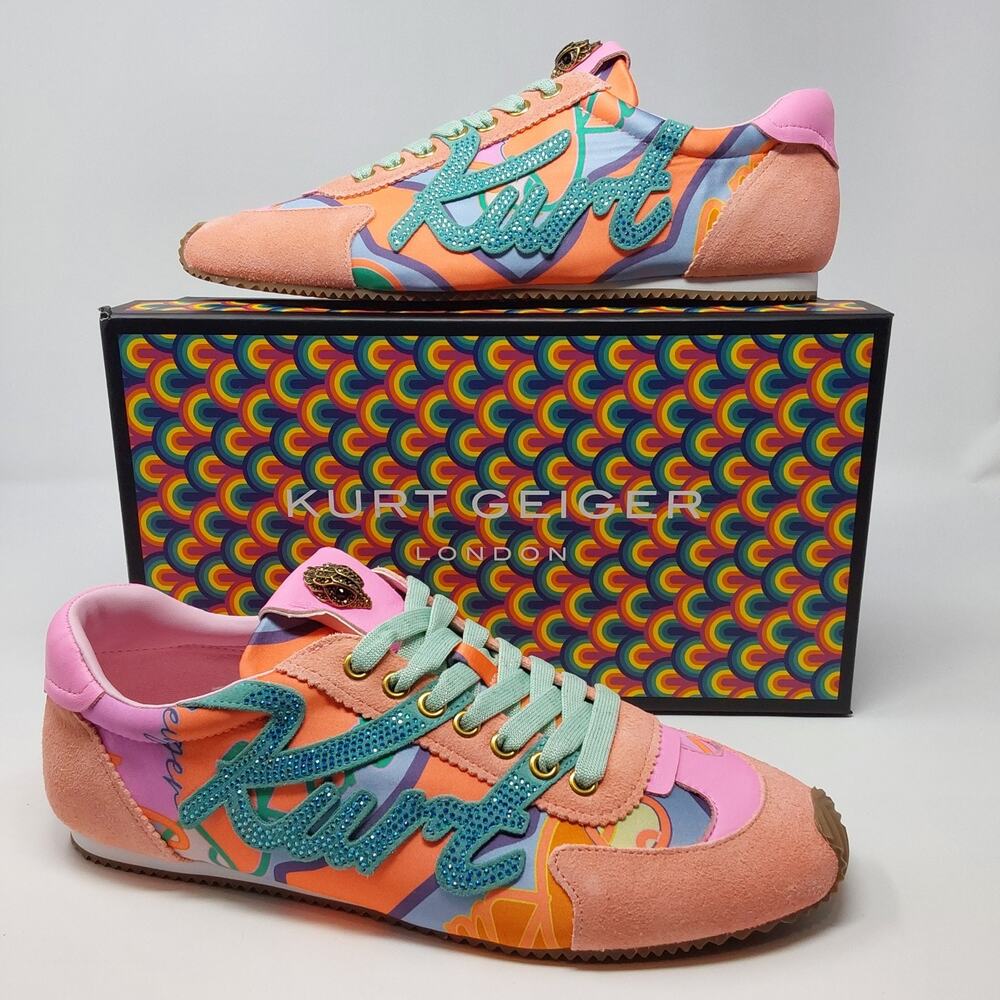 Kurt Geiger Kurt Islington Sneakers Womens Size 10 Multi Crystal Logo 5611369629